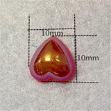 100pc 10mm Resin ABS Heart Flatback Pearl Beads DIY Accessory Jewelry Making