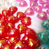 100pc 10mm Resin ABS Heart Flatback Pearl Beads DIY Accessory Jewelry Making