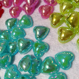 100pc 10mm Resin ABS Heart Flatback Pearl Beads DIY Accessory Jewelry Making