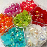 100pc 10mm Resin ABS Heart Flatback Pearl Beads DIY Accessory Jewelry Making