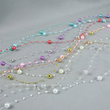 8+3mm Fishing Line Artificial Pearls Beads Chain String for Wedding Party Decor