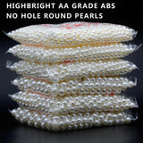 High Bright No Hole DIY Garment Beads Pearl ABS Round Beads Craft Jewelry