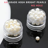 High Bright No Hole DIY Garment Beads Pearl ABS Round Beads Craft Jewelry