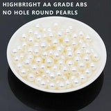 High Bright No Hole DIY Garment Beads Pearl ABS Round Beads Craft Jewelry