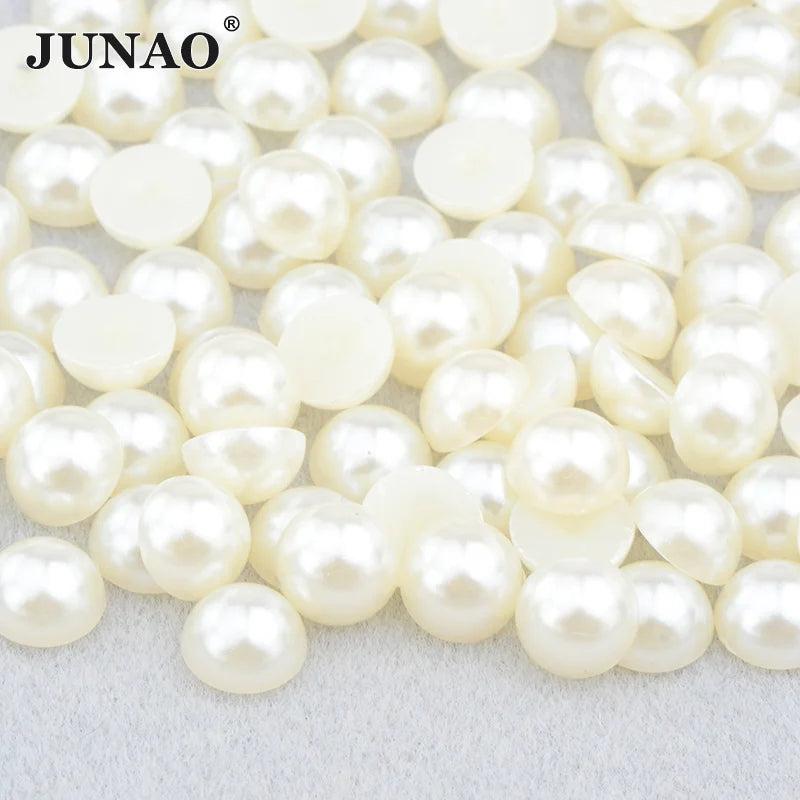 Flatback Pearl Beads 2-20mm for Nail Clothes Jewelry Decoration