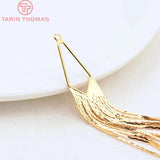 4PCS 24K Brass Chain Tassel Charms Pendants Jewelry Making DIY Findings