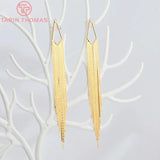 4PCS 24K Brass Chain Tassel Charms Pendants Jewelry Making DIY Findings