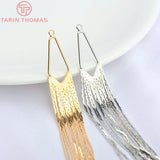 4PCS 24K Brass Chain Tassel Charms Pendants Jewelry Making DIY Findings