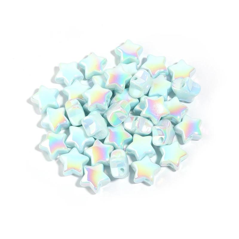 10Pcs/Lot 20mm Acrylic Beads Plated Five-pointed Star Diy Bracelet Jewelry