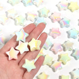 10Pcs/Lot 20mm Acrylic Beads Plated Five-pointed Star Diy Bracelet Jewelry