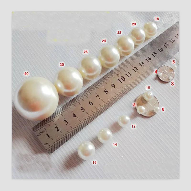 Ivory Pearl Rivets Round Sewing Beads DIY Jewelry Clothes Accessory
