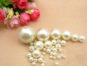 Ivory Pearl Rivets Round Sewing Beads DIY Jewelry Clothes Accessory