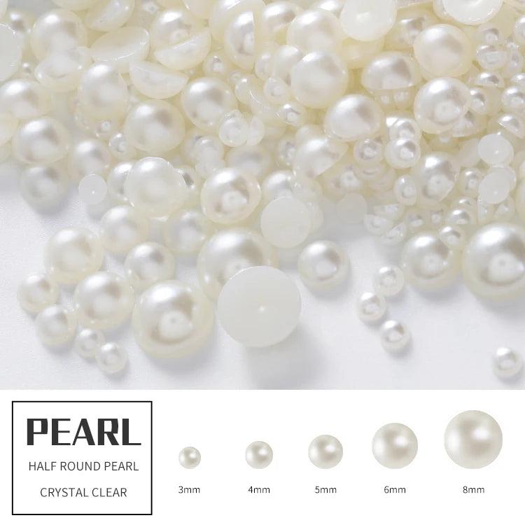 Pearl Beads Flatback for Crafts and Nail Art 10mm