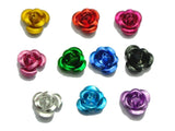 200 pcs Mixed Aluminum Rose Flower Beads For DIY Jewelry Making