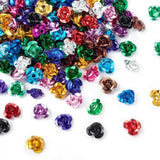 200 pcs Mixed Aluminum Rose Flower Beads For DIY Jewelry Making