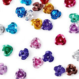 200 pcs Mixed Aluminum Rose Flower Beads For DIY Jewelry Making