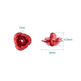 200 pcs Mixed Aluminum Rose Flower Beads For DIY Jewelry Making