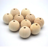 10pcs Natural Wooden Beads for Jewelry Making Kids Teething Spacer Wood Crafts