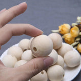 10pcs Natural Wooden Beads for Jewelry Making Kids Teething Spacer Wood Crafts