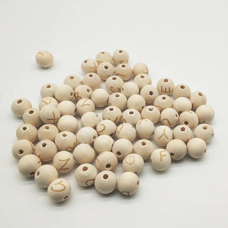 50pcs 14mm Wooden Spacer Beads Round Unfinished DIY Baby