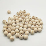 50pcs 14mm Wooden Spacer Beads Round Unfinished DIY Baby