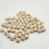 50pcs 14mm Wooden Spacer Beads Round Unfinished DIY Baby