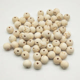 50pcs 14mm Wooden Spacer Beads Round Unfinished DIY Baby