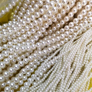 Ivory Pearls Beads pearl buttons Jewelry wedding dress Garments crafts