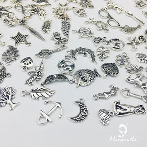 100pc Mixed Vintage Metal Charms for Jewelry Making Craft