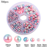Mixed Sizes ABS Plastic Pearls Beads Glitter Round Pearl Sewing Rhinestone