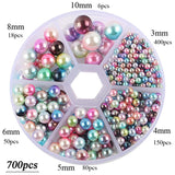 Mixed Sizes ABS Plastic Pearls Beads Glitter Round Pearl Sewing Rhinestone