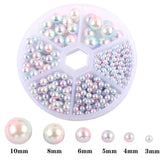 Mixed Sizes ABS Plastic Pearls Beads Glitter Round Pearl Sewing Rhinestone
