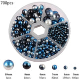 Mixed Sizes ABS Plastic Pearls Beads Glitter Round Pearl Sewing Rhinestone