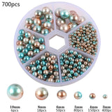 Mixed Sizes ABS Plastic Pearls Beads Glitter Round Pearl Sewing Rhinestone