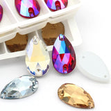 11x18mm Sew On Glass Crystal Rhinestones for DIY Wedding Dress Garment