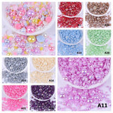 Multicolor AB Pearls Half Round Flatback Beads 2/3/4/5/6/8/10MM