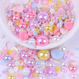 Multicolor AB Pearls Half Round Flatback Beads 2/3/4/5/6/8/10MM