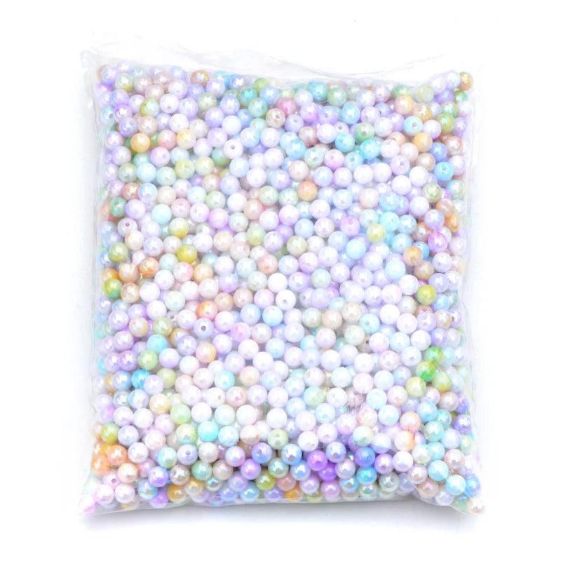 100pcs 8mm Colorful Round ABS Pearl Beads With Hole for Sewing Clothing