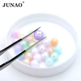 100pcs 8mm Colorful Round ABS Pearl Beads With Hole for Sewing Clothing