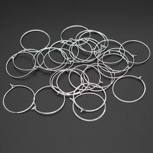 Wine Glass Ring Earring Hoop Round Circle Alloy Jewelry DIY Charms 50Pcs
