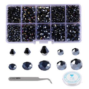 Czech Round Glass Bead Kit for Jewelry Making DIY Bracelet Necklace Rings