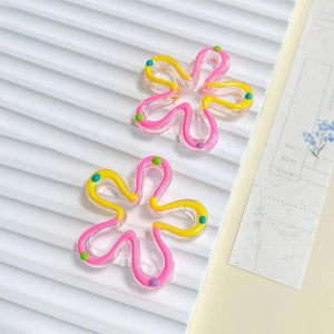 Clear Flower Resin Plastic Beads Earring Accessories Supplies for Jewelry Making