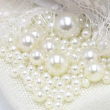 3-12mm White/Ivory Pearl Beads, Straight Holes, for Needlework & Jewelry Making