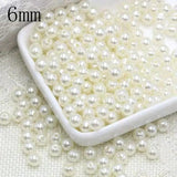 3-12mm White/Ivory Pearl Beads, Straight Holes, for Needlework & Jewelry Making