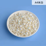 3-12mm Mix Half Round AB Pearl Non Hotfix Glitters Nail Craft Decoration