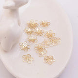 50pcs 10mm Beads Caps Leaf Shape Plum Blossom End Cap DIY Brass Jewelry