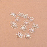 50pcs 10mm Beads Caps Leaf Shape Plum Blossom End Cap DIY Brass Jewelry