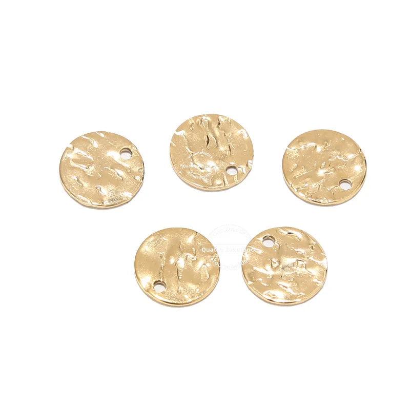 20pcs Hammered Disc Charms Stainless Steel Round Blank Coin Beads