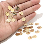 20pcs Hammered Disc Charms Stainless Steel Round Blank Coin Beads