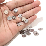 20pcs Hammered Disc Charms Stainless Steel Round Blank Coin Beads